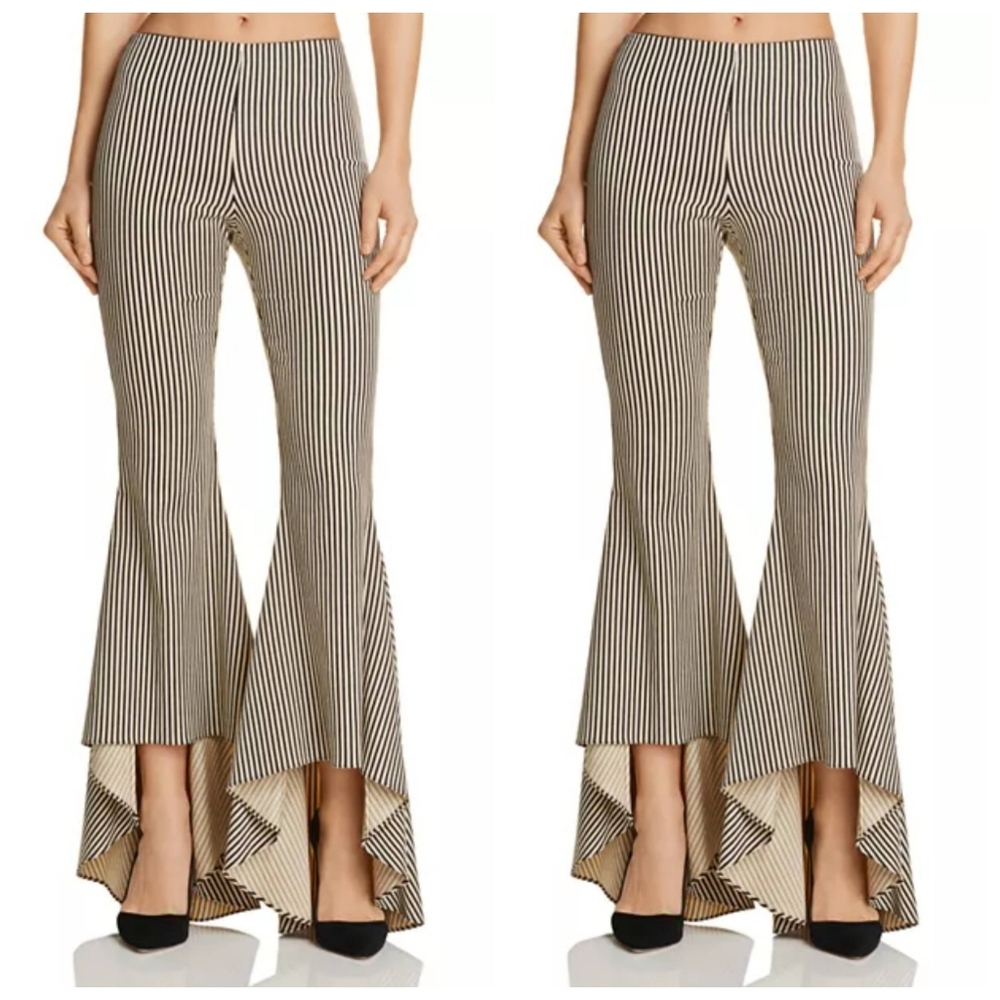 Alice + OliviaJinny Striped High/Low Flared Pants Size 4 - Picture 3 of 9